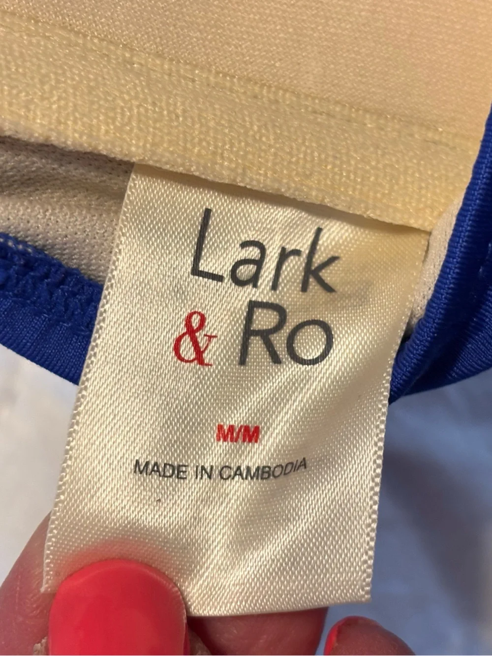 Swimsuit Lark & Ro One-Piece Women's Size Medium w. removable straps Royal‎ Blue